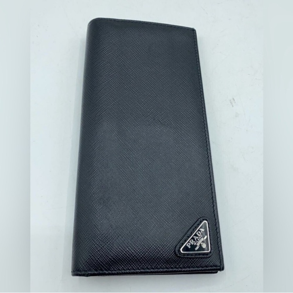 NWT Men’s Black PRADA Leather Long Steffiano Wallet